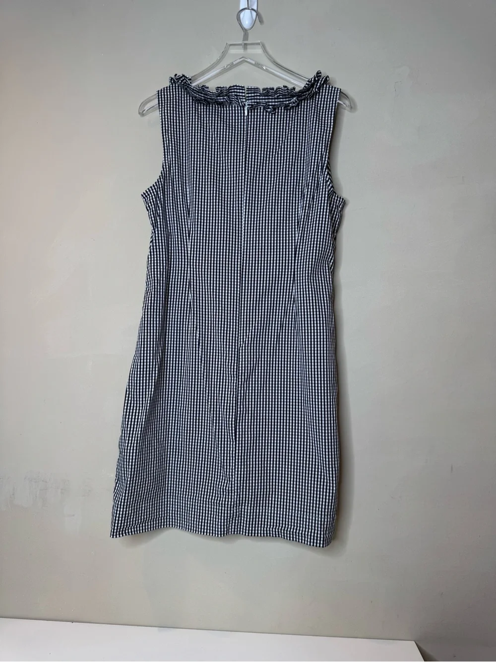 Talbots Black & White Gingham Sleeveless Shift Dress – Size 16